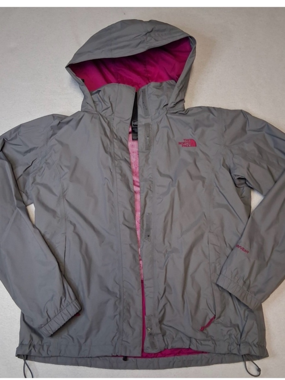 The North Face Women's Gray Shell Jacket with Pink Lining